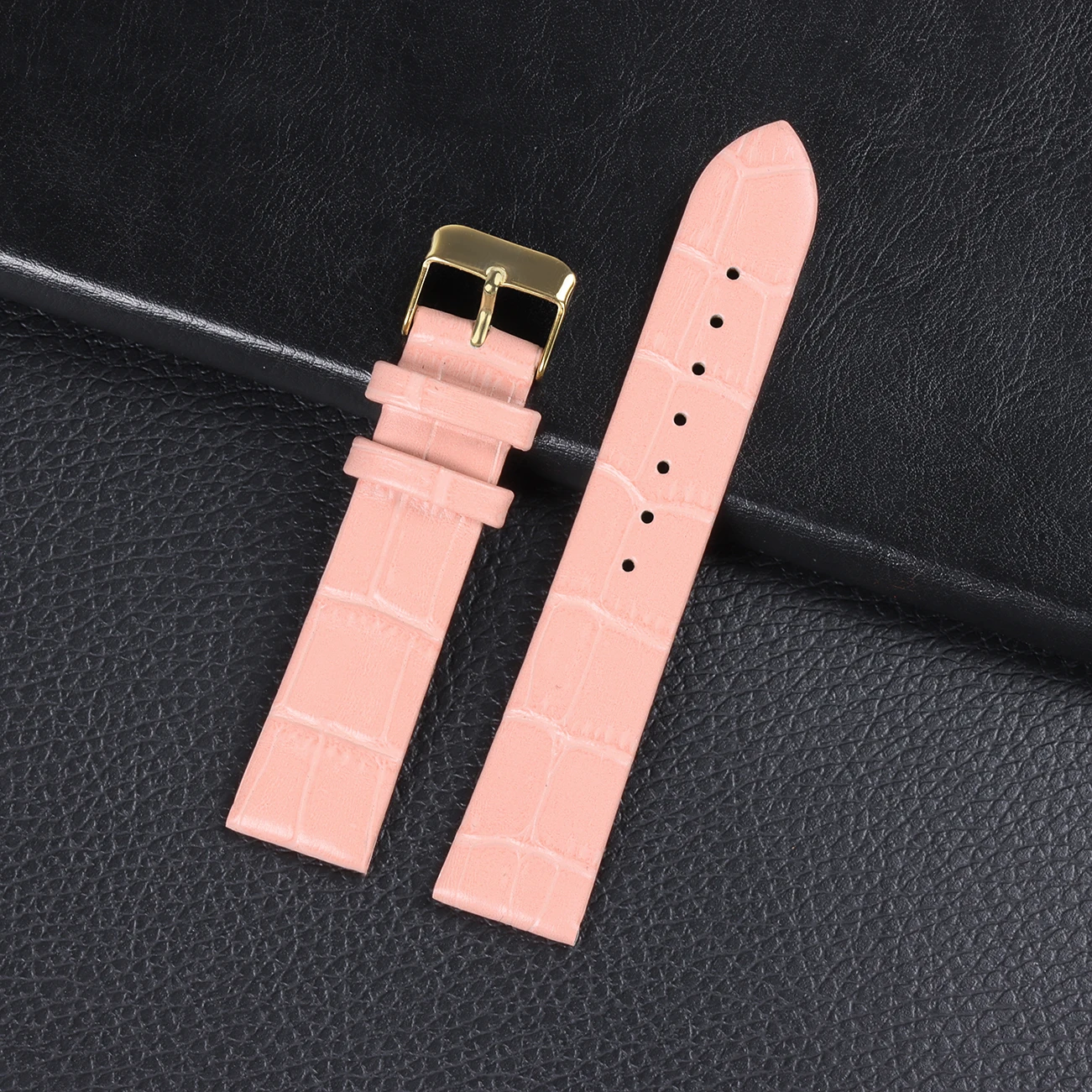 Women Calfskin Watchband 8 10 12 14mm Slim Thin Leather Strap 16mm 18mm 20mm Ladies Wrist Belt Bracelet Wristbands Golden Buckle