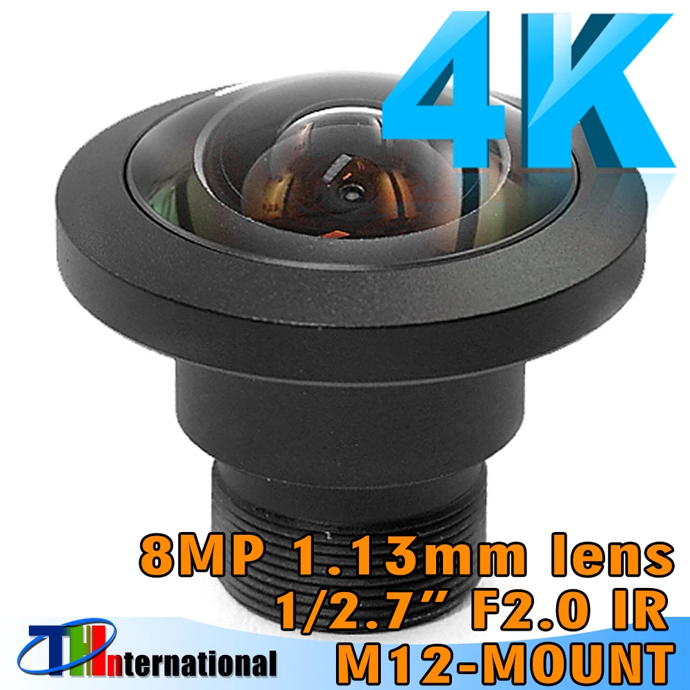 Lente Fisheye 4K 8MP, lente 1.13mm, montagem M12, 1/2.7 \