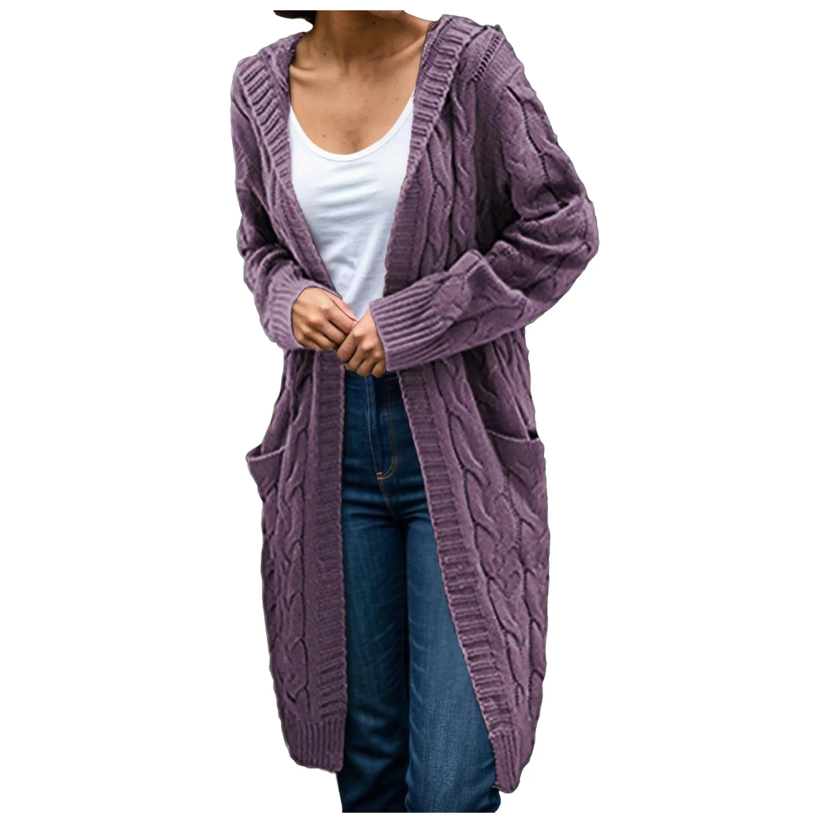 

Trench Coat Sweater for Men Women Long Sleeve Chunky Knit Long Cardigan Autumn Winter Thick Front Button Leopard for Women