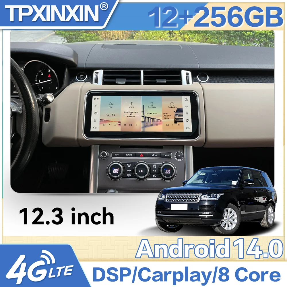 

Android 13 Auto Multimedia Stereo Player For Land Rover Range Rover 2014-2017 Car Radio Carplay GPS Navigation 12.1 Inch Screen