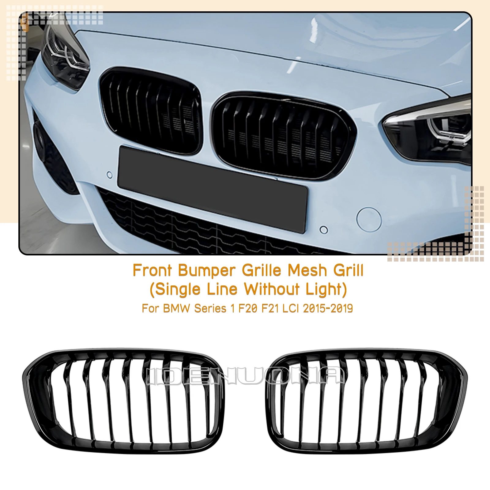 

Front Kidney Grille Racing Grill For BMW 1 Series F20 F21 LCI 2015-2019 2015 2016 2017 2018 2019