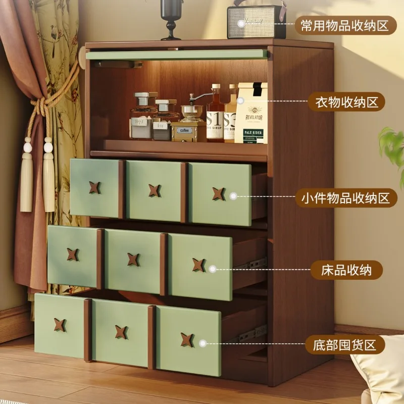 French vintage chest of drawers Solid wood bedroom storage cabinet next to the sofa three, four or five chest of drawers