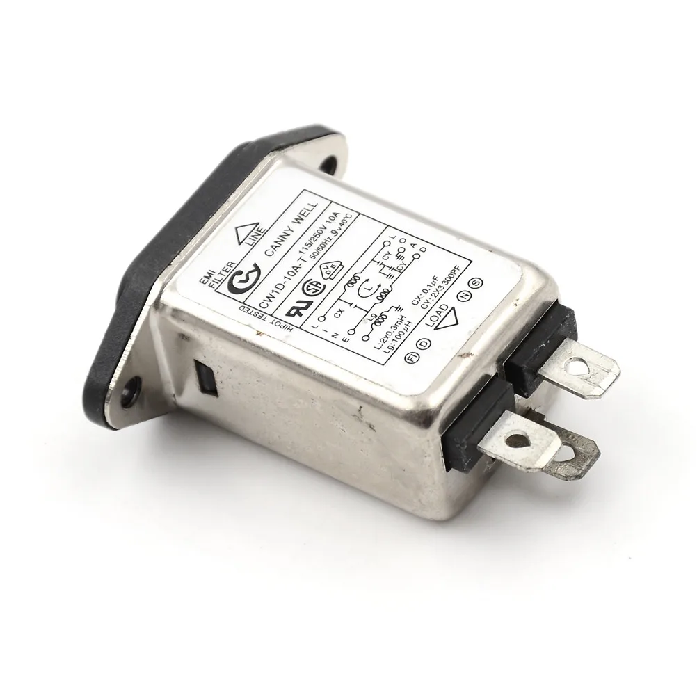 -1PCS EMI RFI Filter AC 250V 10A CW1D-10A-T Suppressor Power Line Noise Filter  0  0  0  0  0