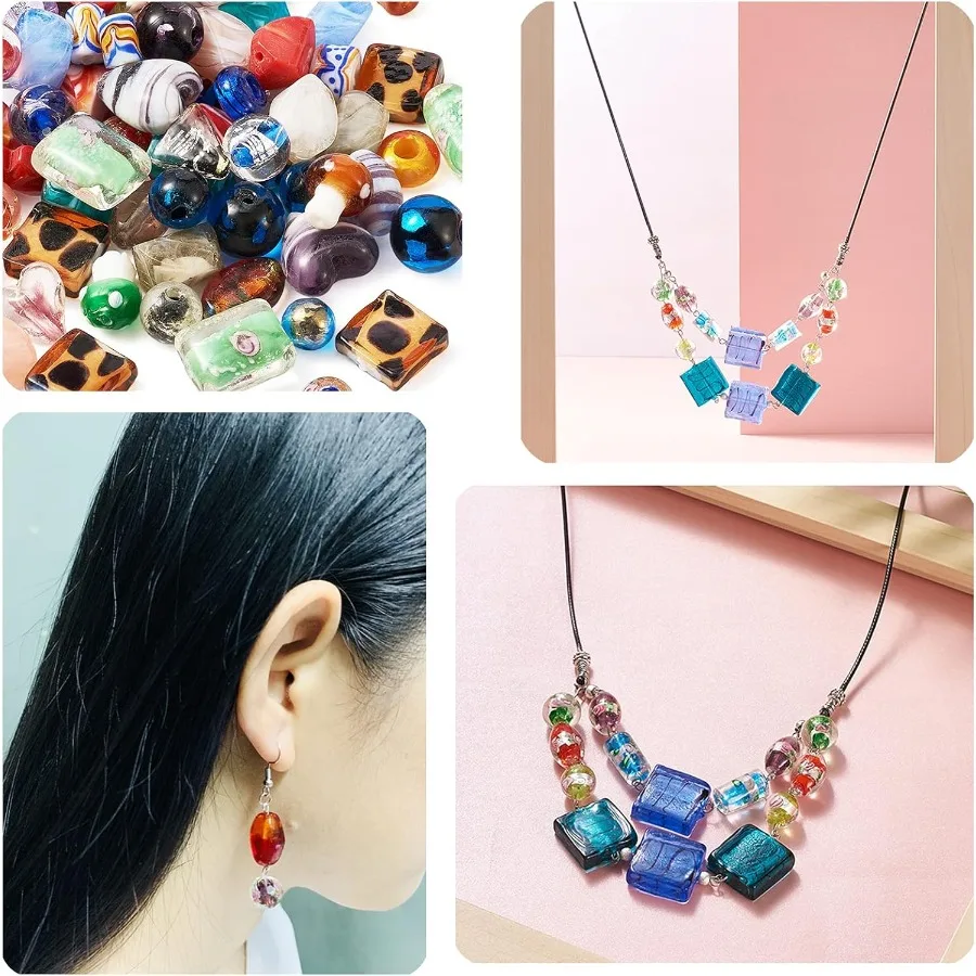 Willekeurig geassorteerde glaskralen 80 stuks voor het maken van sieraden Gemengde vormen Kleuren Lampwork Losse kralen voor de meeste grote bedelarmbanden