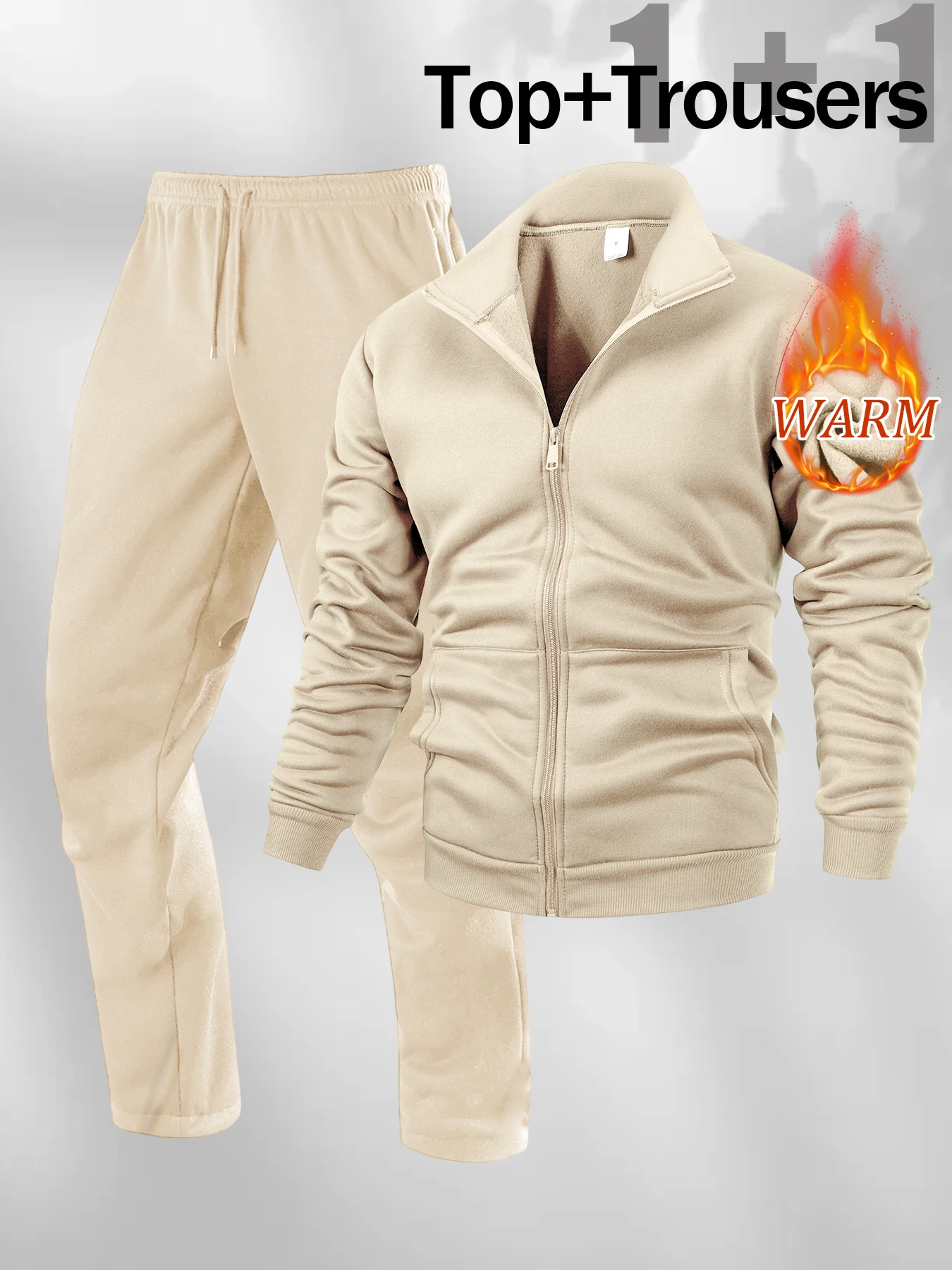 

New Spring Autumn Men's Tracksuit Daily Casual Zipper Jacket Sweatpants Two-piece Set Outdoors Gym Sports Jogging Male Clothing