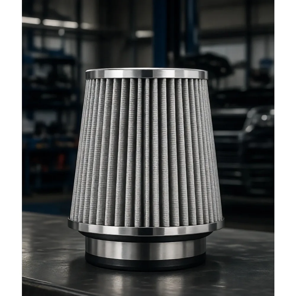 

Универсальный круглый конический воздушный фильтр с креплением на зажимах, высокопроизводительный, моющийся, вход 3-4 дюйма, высота 6,7 дюйма