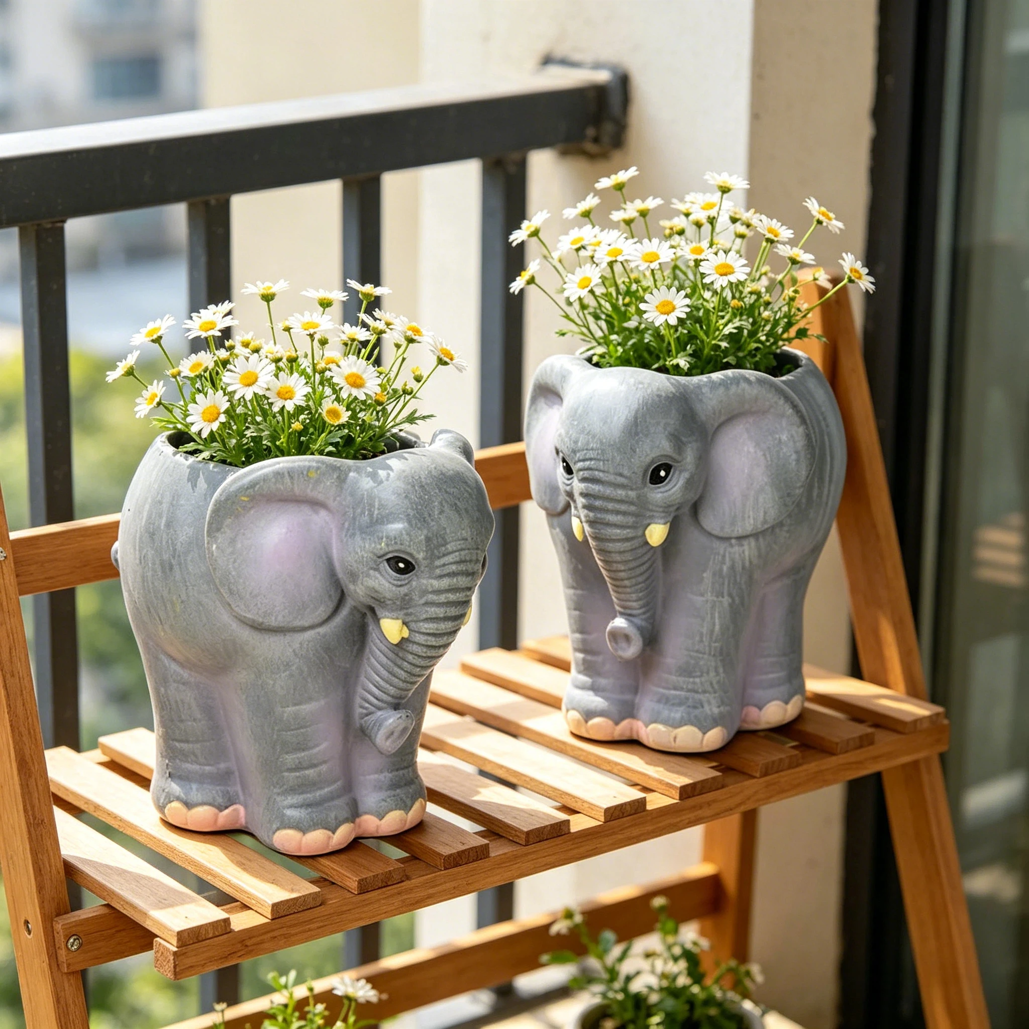 Desk Setup With Plants - 1Pc, Soft and Cute Elephant-Shaped Resin