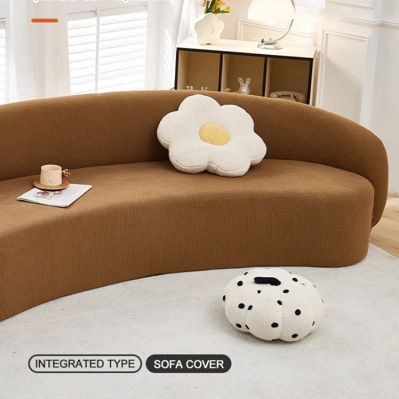Irregular-shaped Full-cover Sofa Cover One-piece Universal Elastic Arc-shaped Cover, Sofa Anti-cat Scratch Cushion