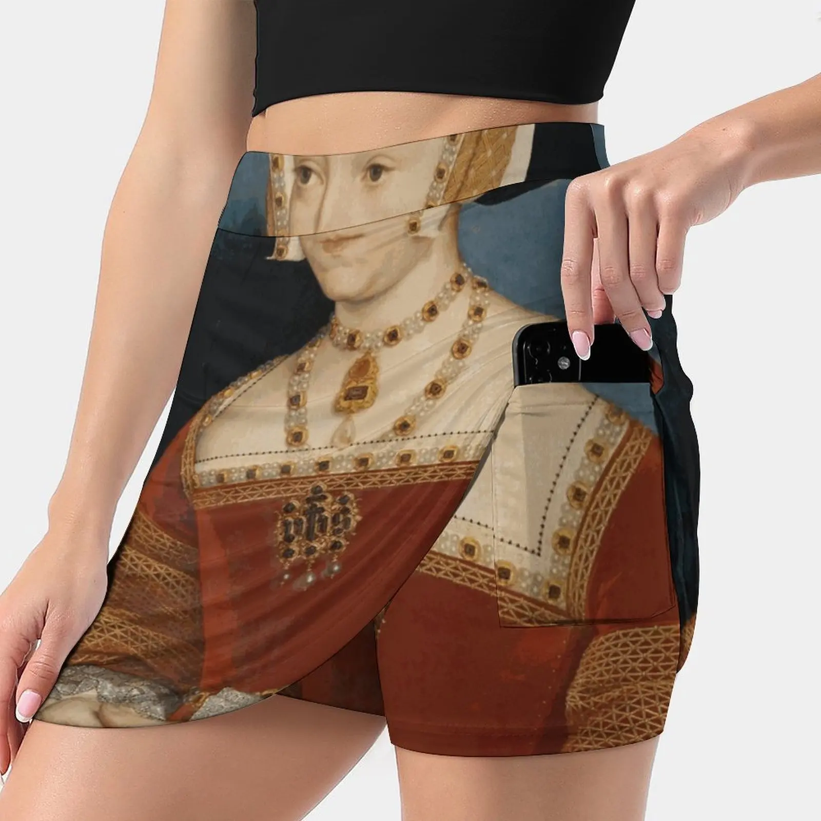 

Jane Seymour Queen Of England - Hans Holbein Women'S Summer Fake Two Piece Skirts Casual Sports Beach Skirt Girl Skorts Jane