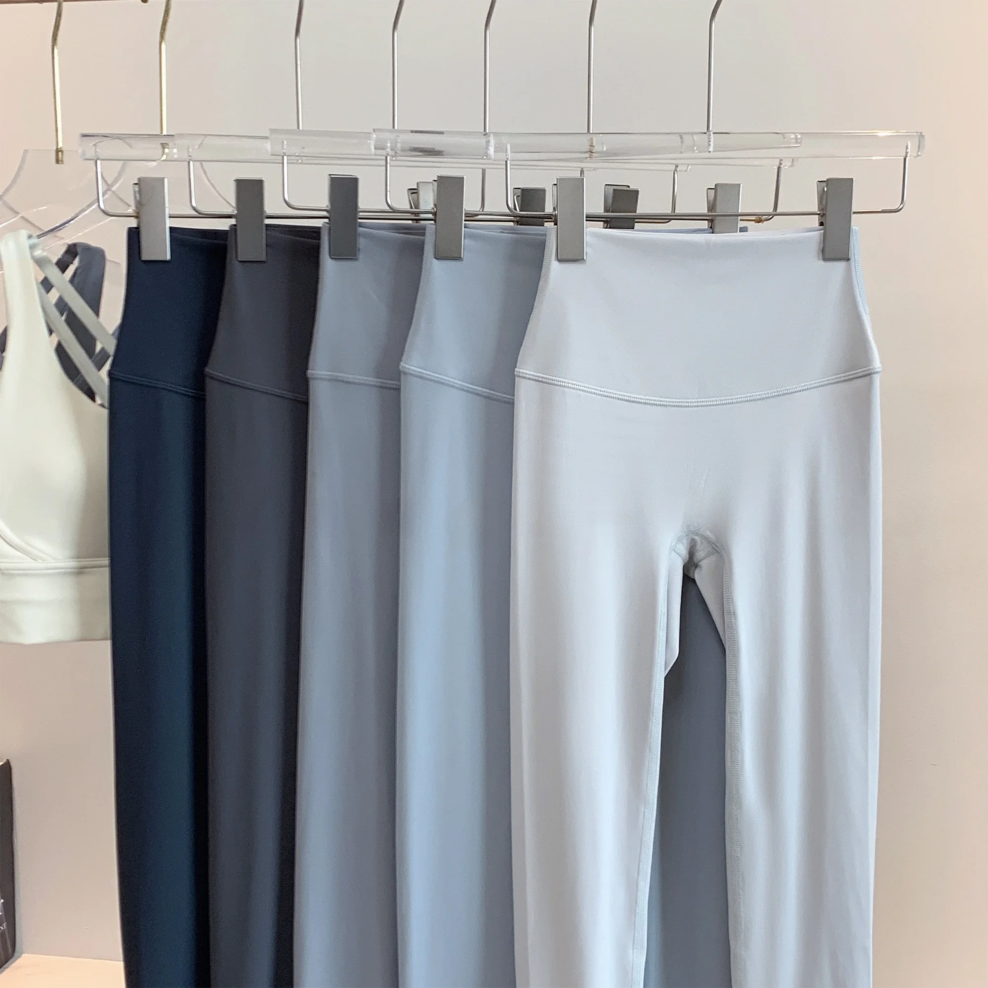 

High-Waist a Yoga Pants Blue ey Series Sports Fitn Pilates Tight Fit Leggings Nylon Fiber Casual High-Waist Long P...