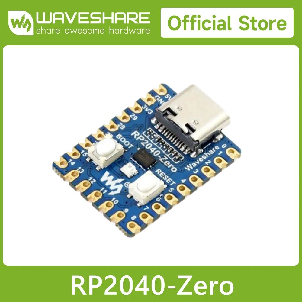 Waveshare RP2040-Zero, A Low-Cost, High-Performance Pico-Like MCU Board Based On Raspberry Pi Microcontroller RP2040, Mini ver