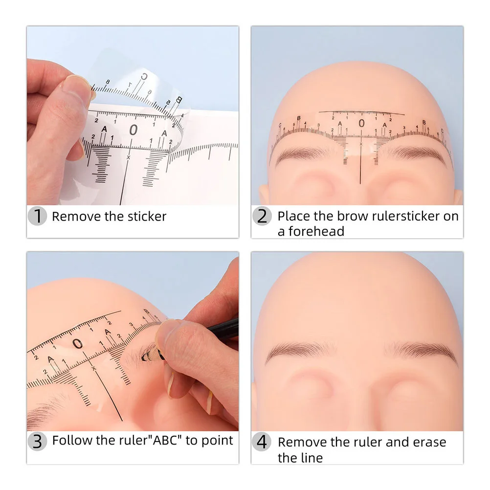 Règle à sourcils professionnelle, 10 pièces, façonneur de mesure, filetage de sourcils symétrique, outil de remplissage de crayon de tatouage