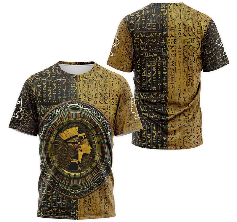 

Ancient Egypt Pharaoh Graphic T-Shirts For Men Women 3D Print Men Women Fashion Oversized Y2k Short Sleeve T Shirt Kids Tees Top