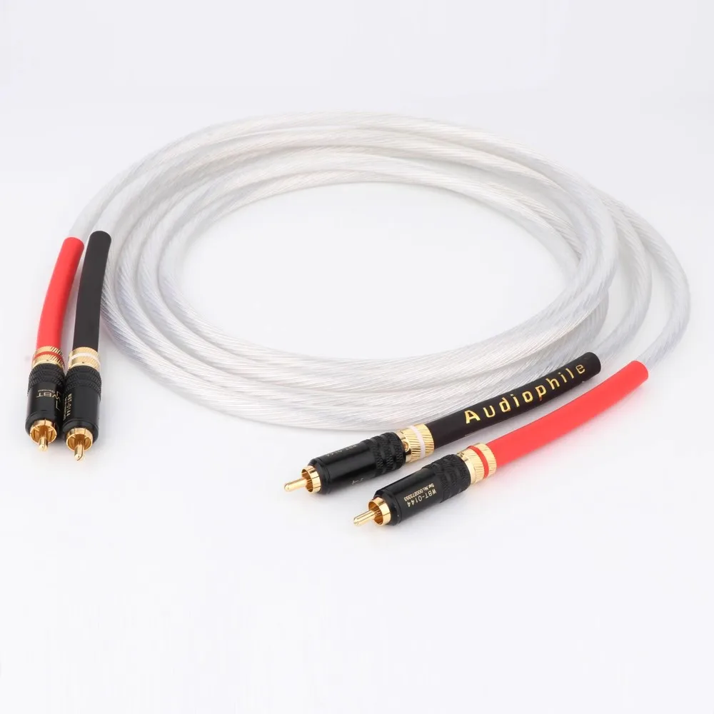 

Dutch 12 cores 7N OCC silver-plate audio CD player audio cable HIFI double RCA audio amplifier signal cable WBT-0144 plug