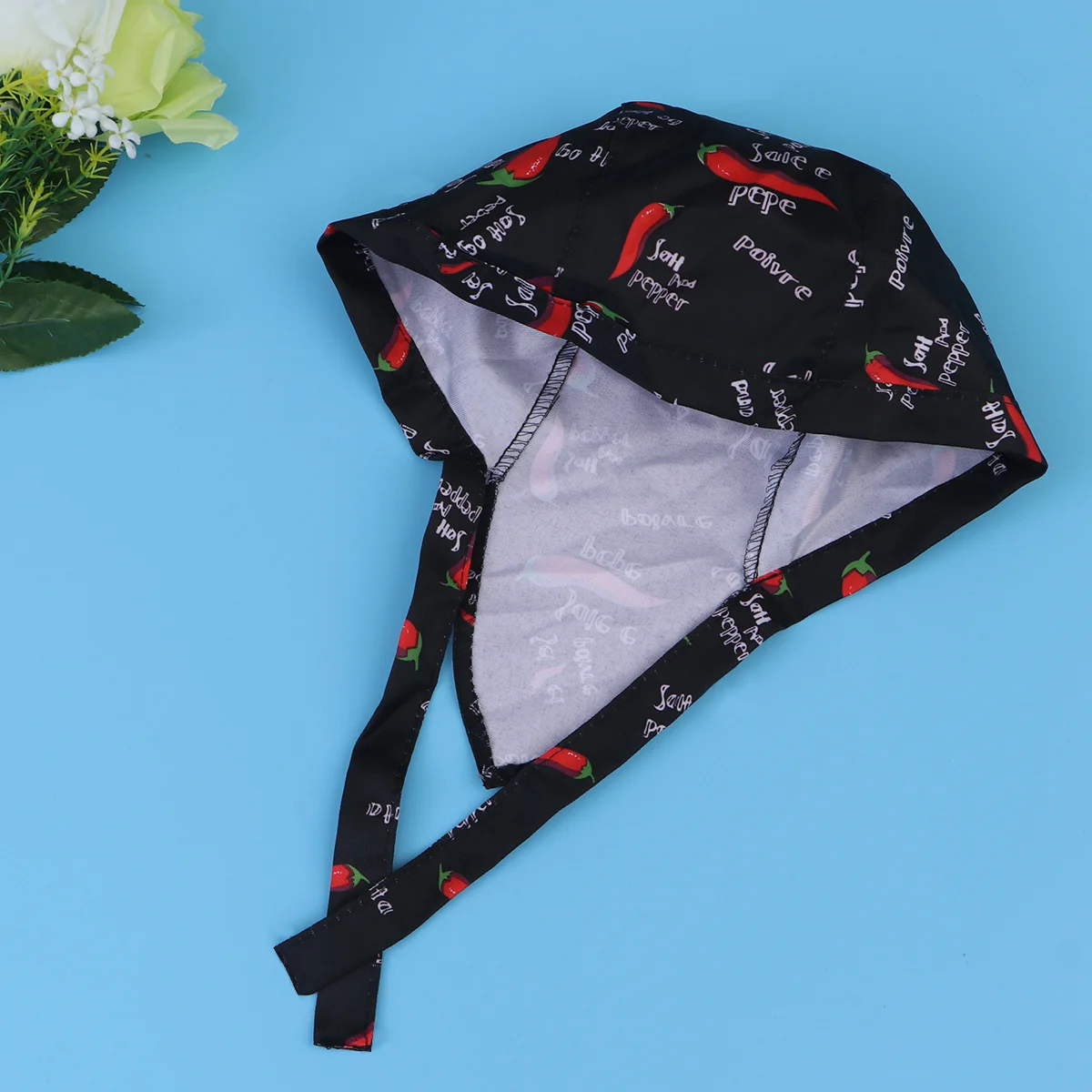 Fashion Cutlery Style Chefs Hat Cap Kitchen Catering Skull Cap Ribbon Cap Turban