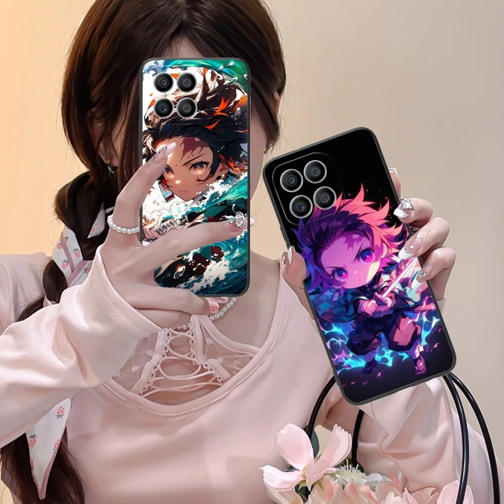 Demon Slayer Tanjiro Mobile Phone Case for Huawei Honor 90 80 70 60 50 30 20 10 9 8 7 Pro C S SE Lite 5G Black Phone Cover Shell