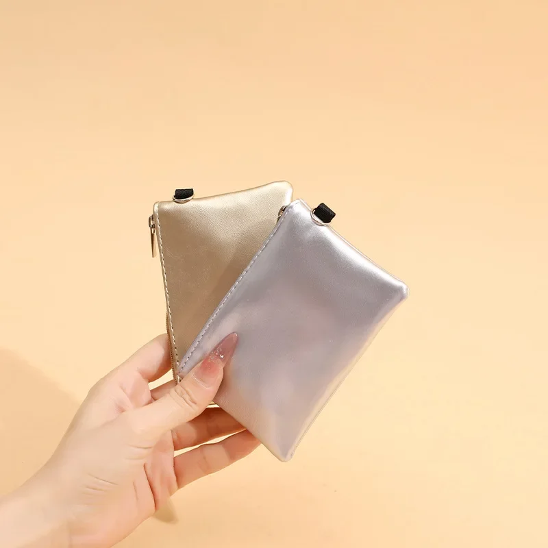 Mini monedero de cuero PU para hombre y mujer, tarjetero delgado de Color sólido, billetera de bolsillo para monedas, tarjetero, bolsas