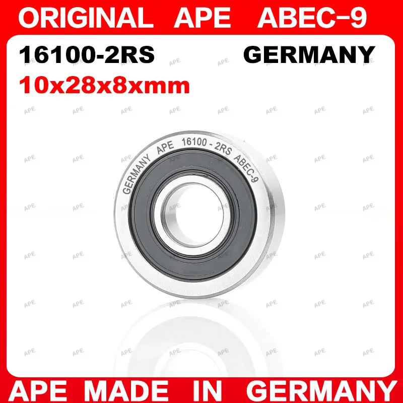 2-10Pcs Germany APE ABEC-9 16100 Bearing 10x28x8mm 16100ZZ 16100-2RS Z-2Z RS Precision High-Speed Deep Groove Ball Bearings
