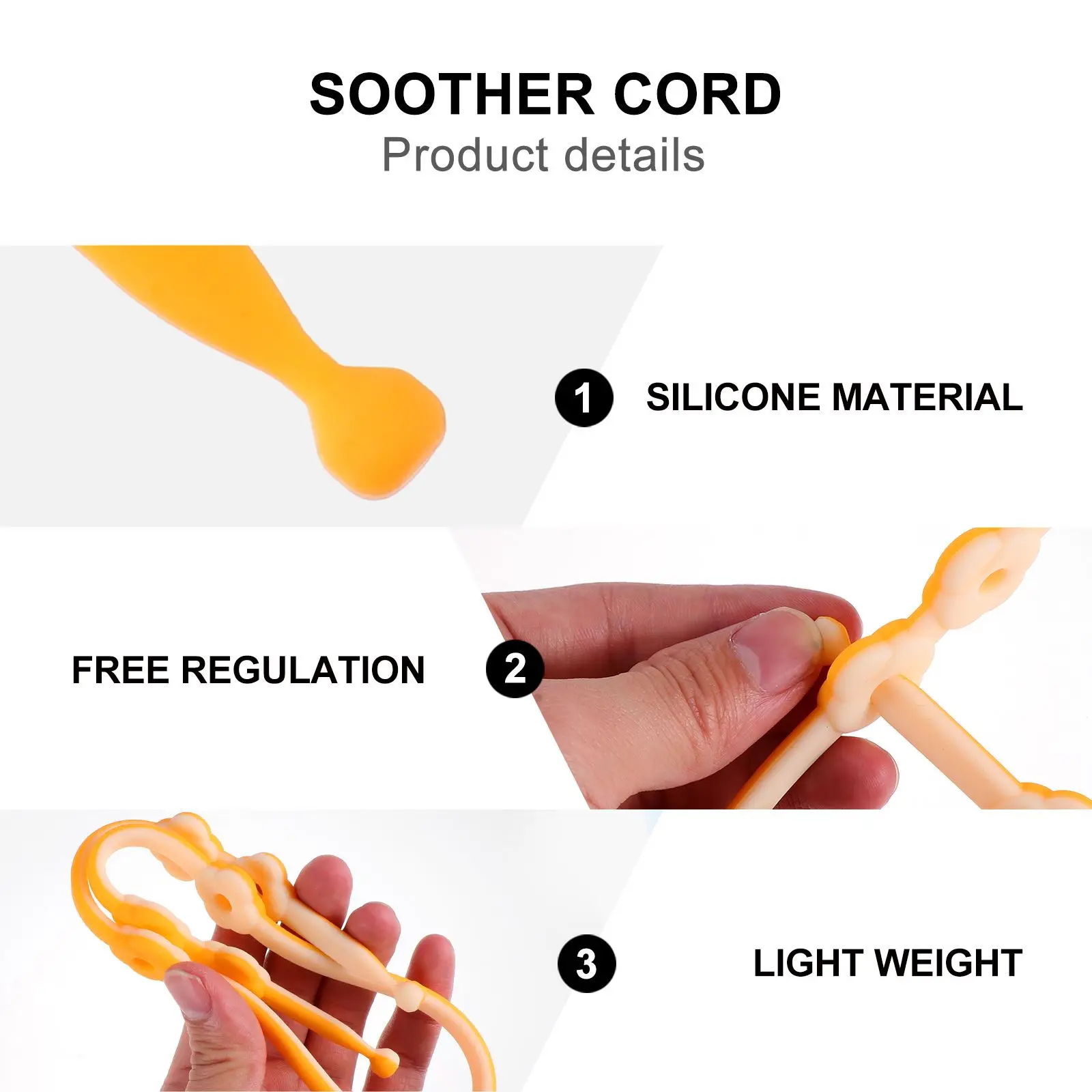 2 قطعة سلك مهديء خفيف الوزن وقوي ومريح للارتداء خلال فترة ممتدة تحافظ على نظافة وآمنة وسهلة الإمساك ومقود اللهاية #1