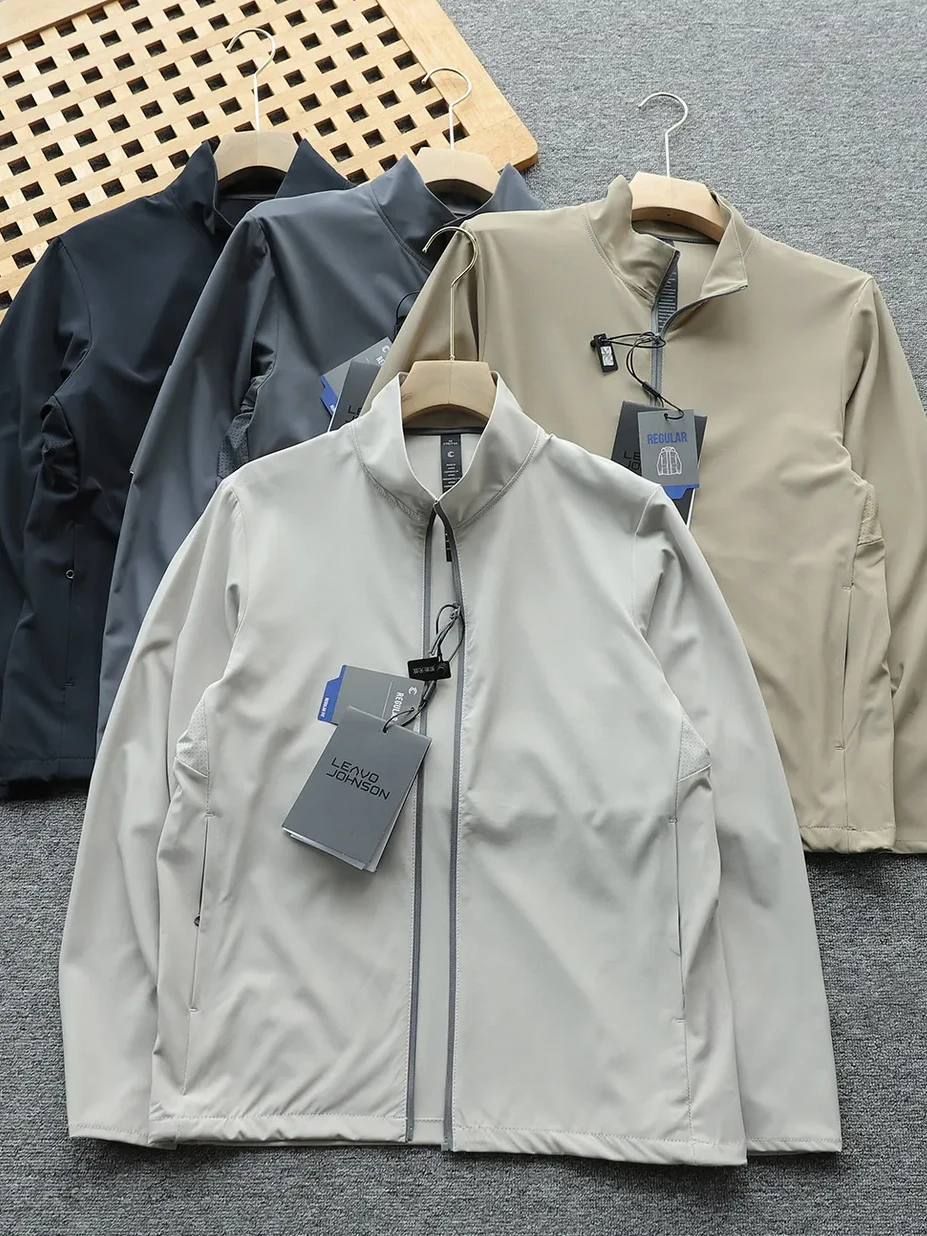 

Мужская дышащая куртка Leavo Johnson Laser Hole Light Luxury с защитой от солнца UPF50, тонкая, весна-осень, полиэстер, спандекс