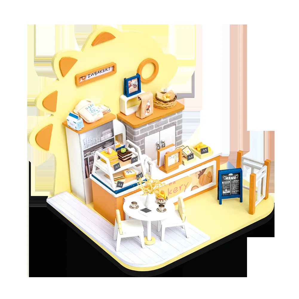 Diy casa de estimação artesanal em miniatura kit casa de bonecas bonito animal cabine montagem presente criativo para aniversário meninos meninas