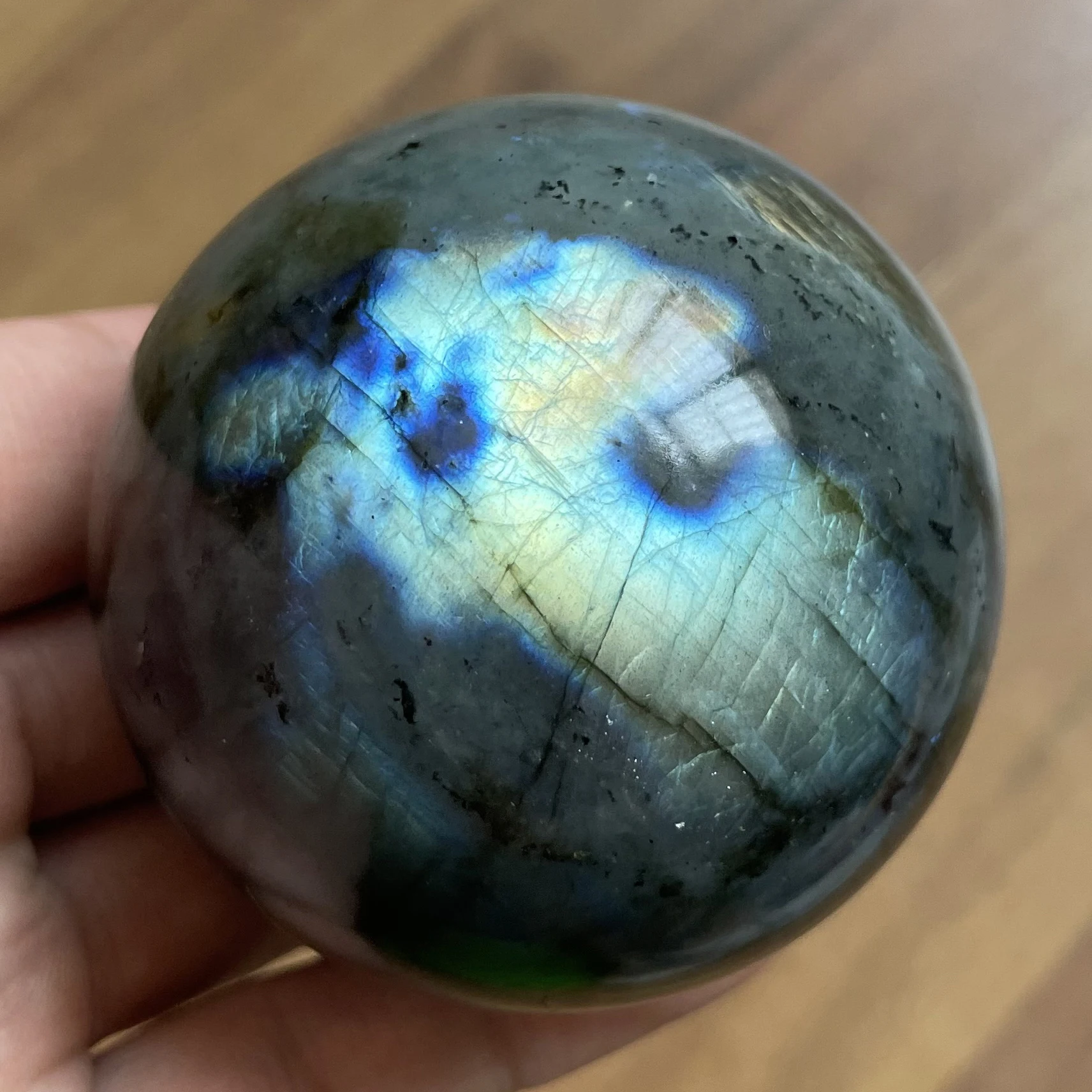 

387g Natural Stone Labradorite Rock Polished Crystal Ball Quartz Sphere Moonstone Feng Shui 2022 Decoration Gift Reiki Healing