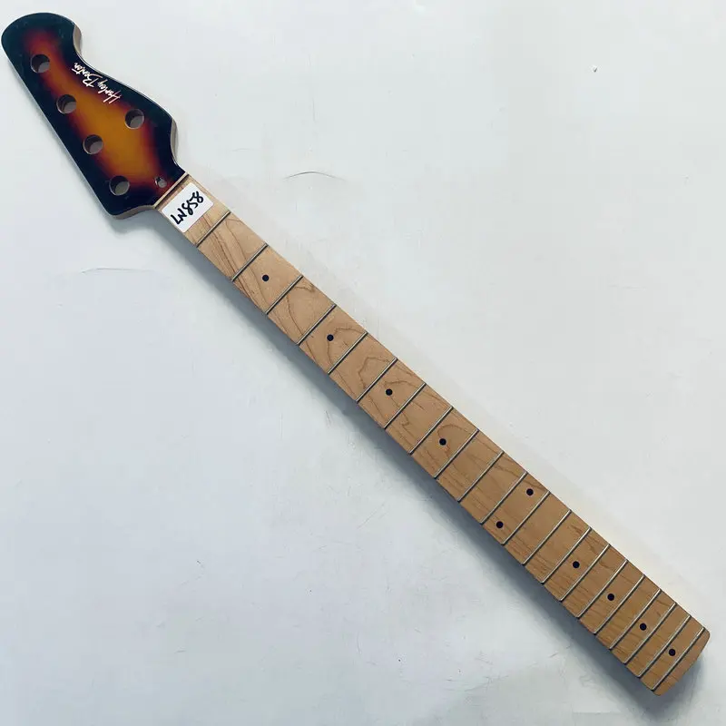 

LN858Genuine and Original HB 5 Strings Electric Bass Unfinished Bass Neck 21 Frets Maple+Maple for Replace Surface Damages Dirty