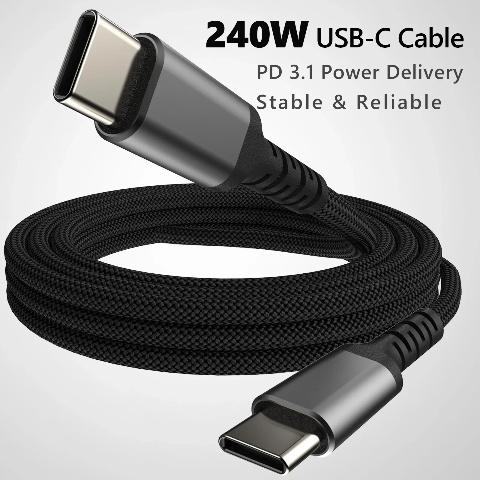 Parallel World 240W USB-C to USB-C PD 3.1 Cable, Laptop Fast Charging for MacBook, USB-C Laptops & iPhone 15/16
