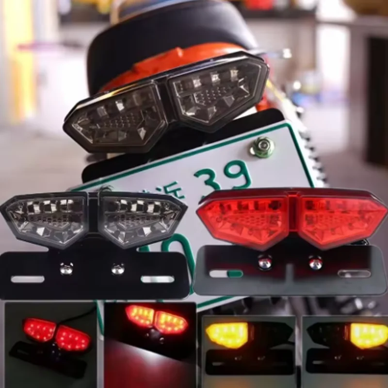 

12VM мотоциклетный светодиодный задний фонарь, указатель поворота, стоп-сигнал в сборе для кафе Racer Harley Street Glide, аксессуары Yamaha Honda