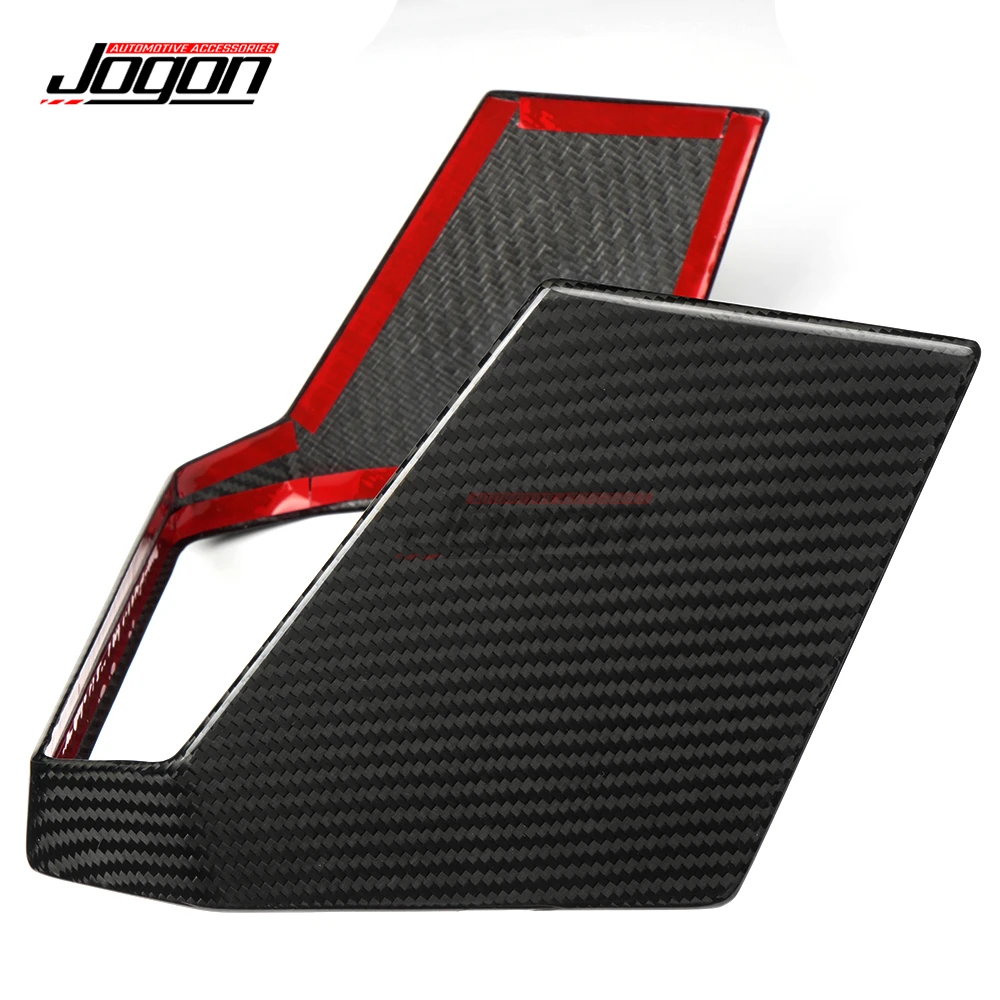 ل تسلا Cybertruck Cyberbeast 2024 2025 ألياف الكربون سيارة الداخلية شاشة عرض خلفية غطاء اللوحة السفلية اكسسوارات الكسوة