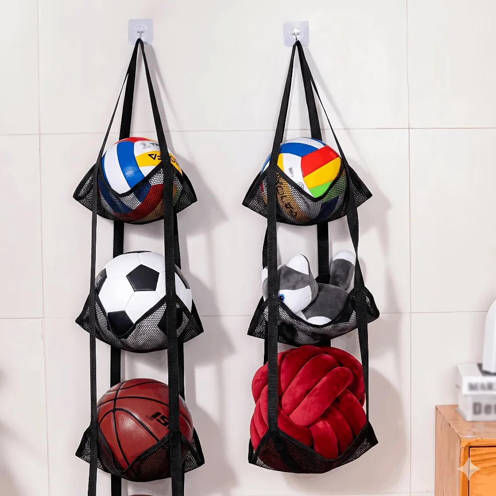 Wall Mounted Ball Storage Bag Versatile for Various Type of Ball Durable and Load-bearing Perfect for Organizing Sport Equipment