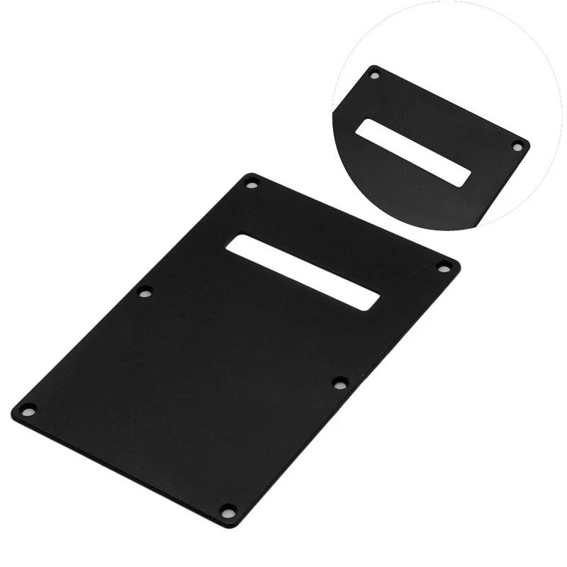 Single Ply Back Plate Rear Tremolo Cover No Screws for Electric Guitar Black