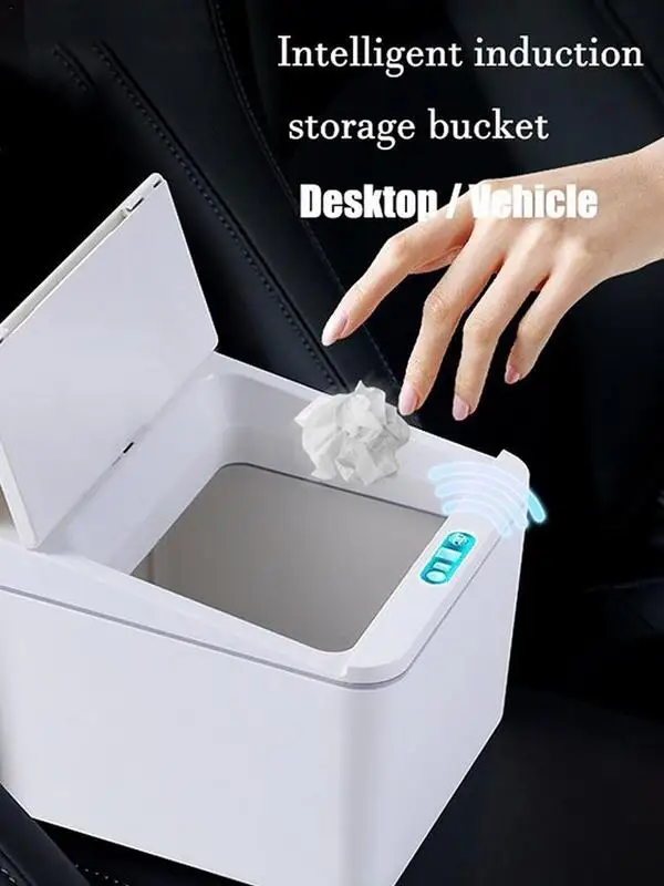Self Sealing Trash Can 4L Trash Cans For Kitchen Touchless Bathroom Trash Can With Lid Automatic Motion Sensor Smart Trash Bin