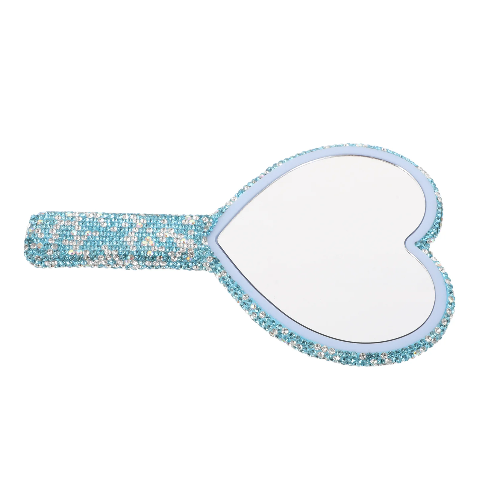 مرآة مكياج مدمجة محمولة على شكل قلب، مرآة بلاستيكية خفيفة الوزن محمولة للسفر ومرايا اليد للجيب