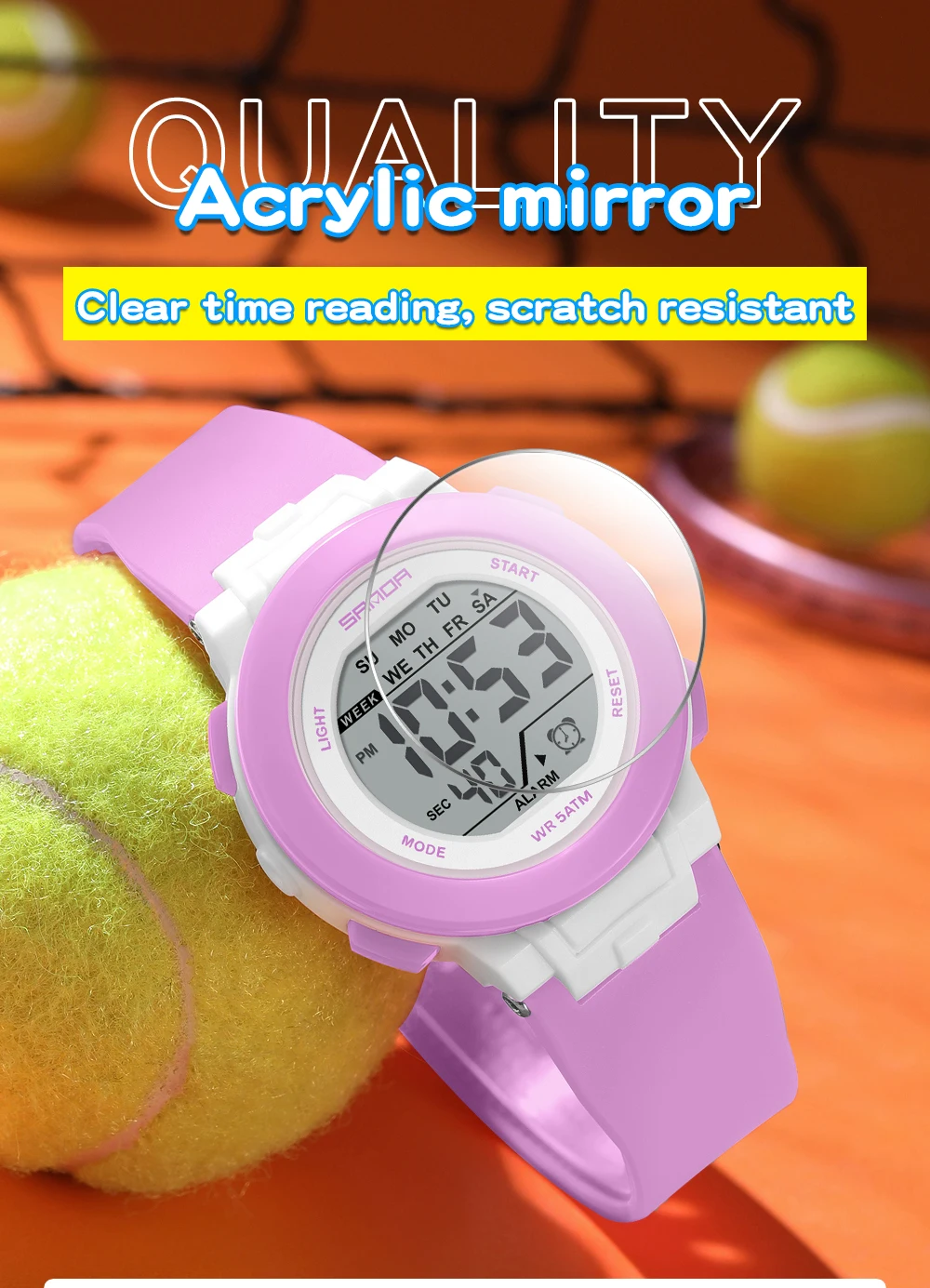 SANDA New 6383 Multifunctional Color Light Watch for High School Students' Sports, Men's and Women's Electronic Watches