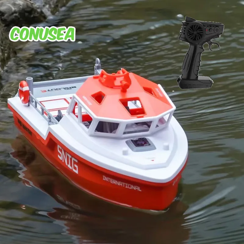 Rc Speedoat Rescue Boats Model 50M Long Range Wireless 2.4G Radio Control Boat Ship 8Km/h Electric Toys for Children Boys Kids