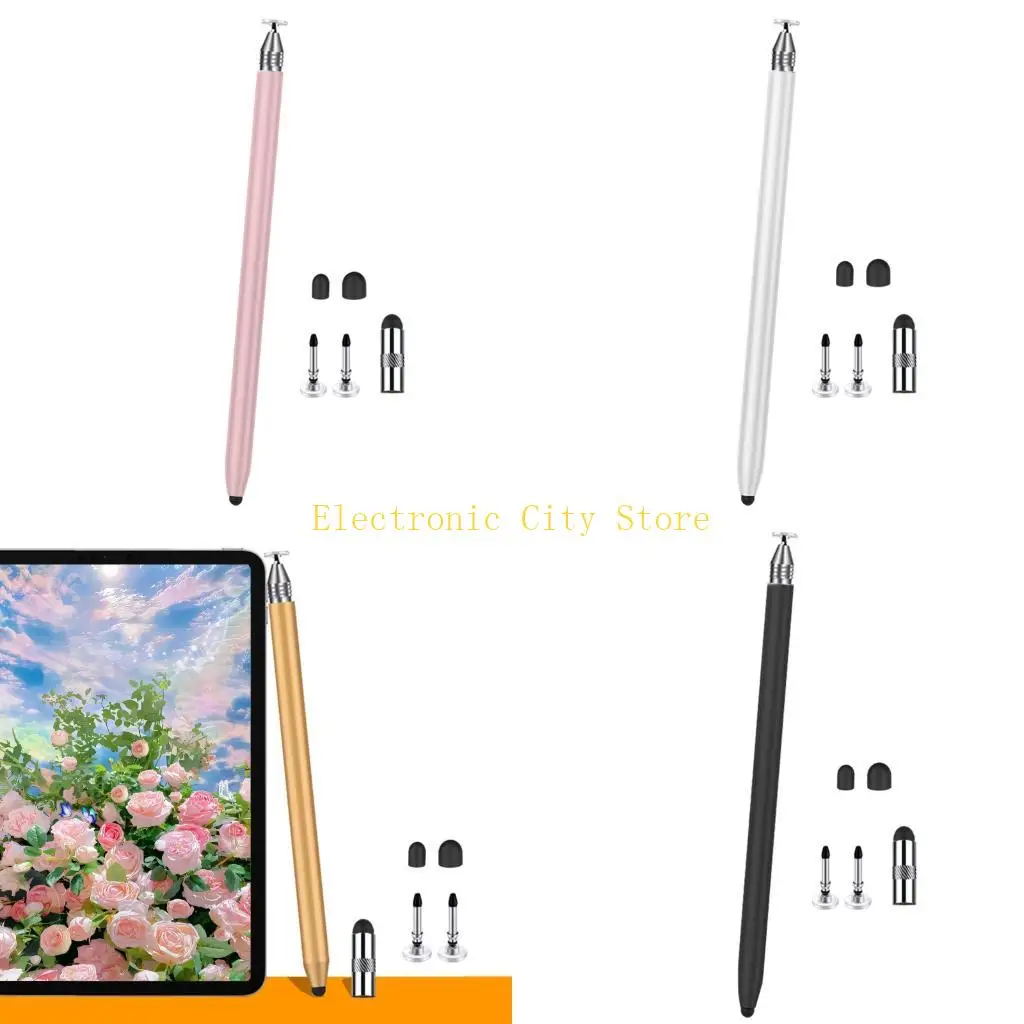 

Two Head Touch Pen Soft Rubber Tip Universals Compatibility for Tablets Smartphones Writing HU8D