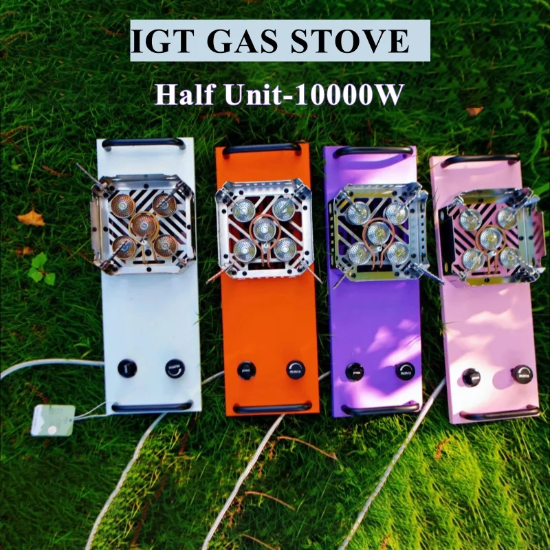 SmiloDon IGT Camping Stove, 10000W Portable 0.5 Unit Stove with Adjustable Burners Foldable Table IGT Stove Propane Burners