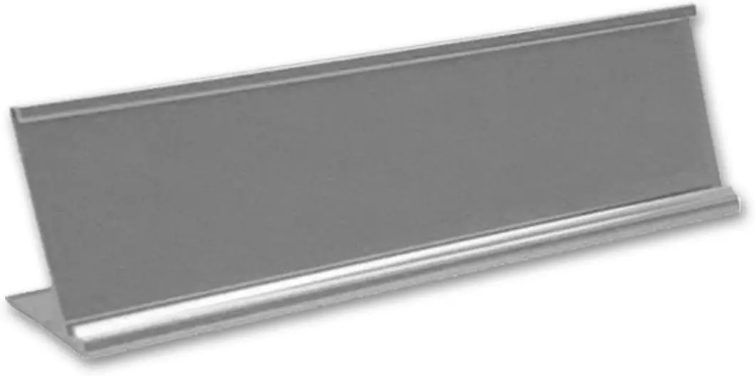 

Satin Aluminum Desk Name Plate Holder 10x2 Inch for Office Desk, Durable Metal Stand with Smooth Finish