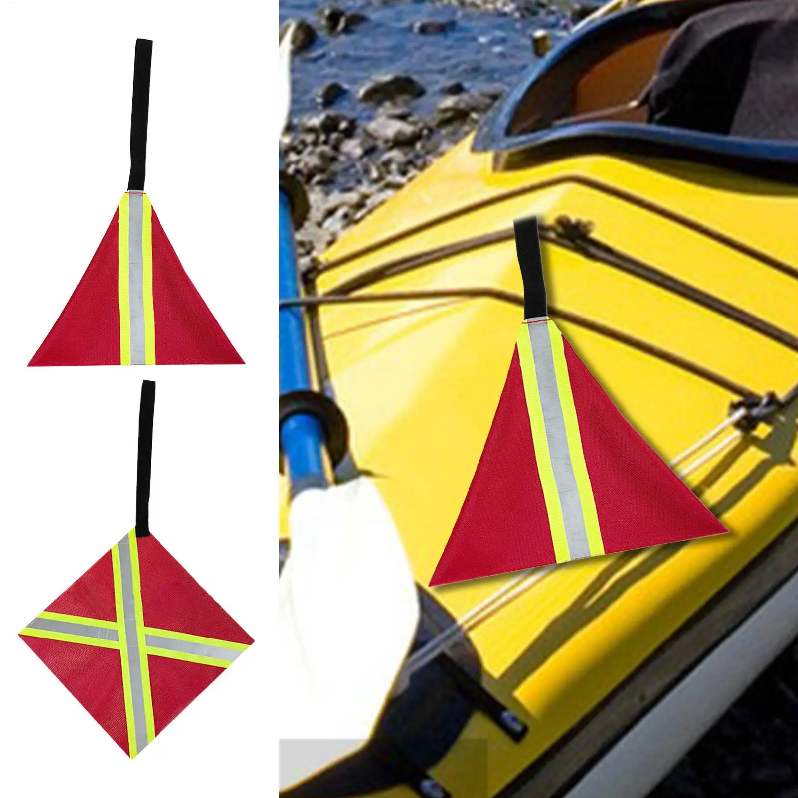 Kayak Flag Kayak Flag Reflective High Visibility Reflective Sign Travel Pole Accessories For Hauling Car Rv Hitch Canoes Bike
