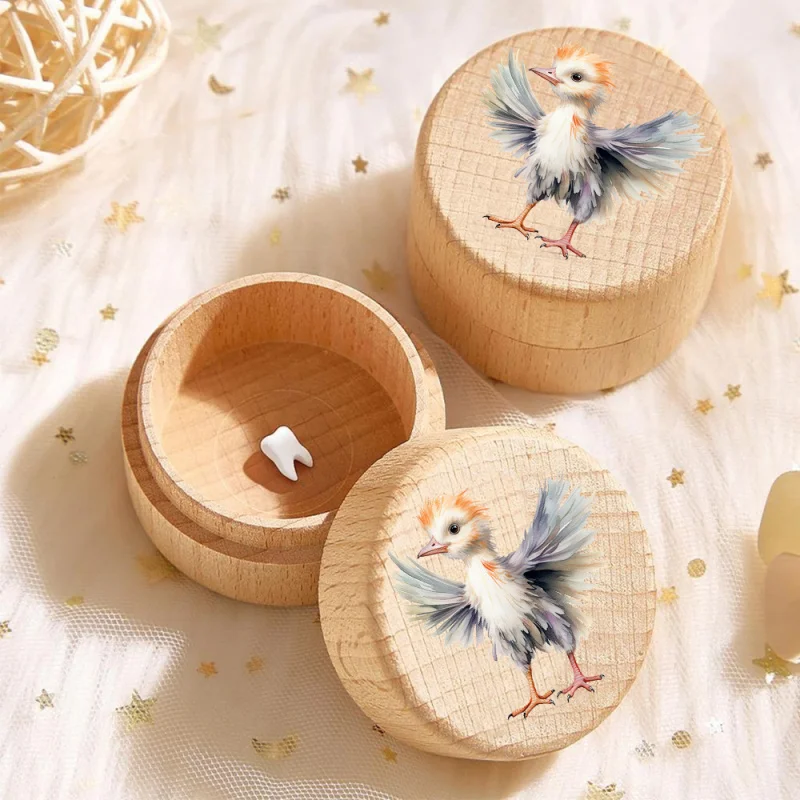 Tooth holder, Baby Tooth Storage Box, Wooden Tooth Fairy Keepsake Holder, Memory Container Organizer for Boys and Girls