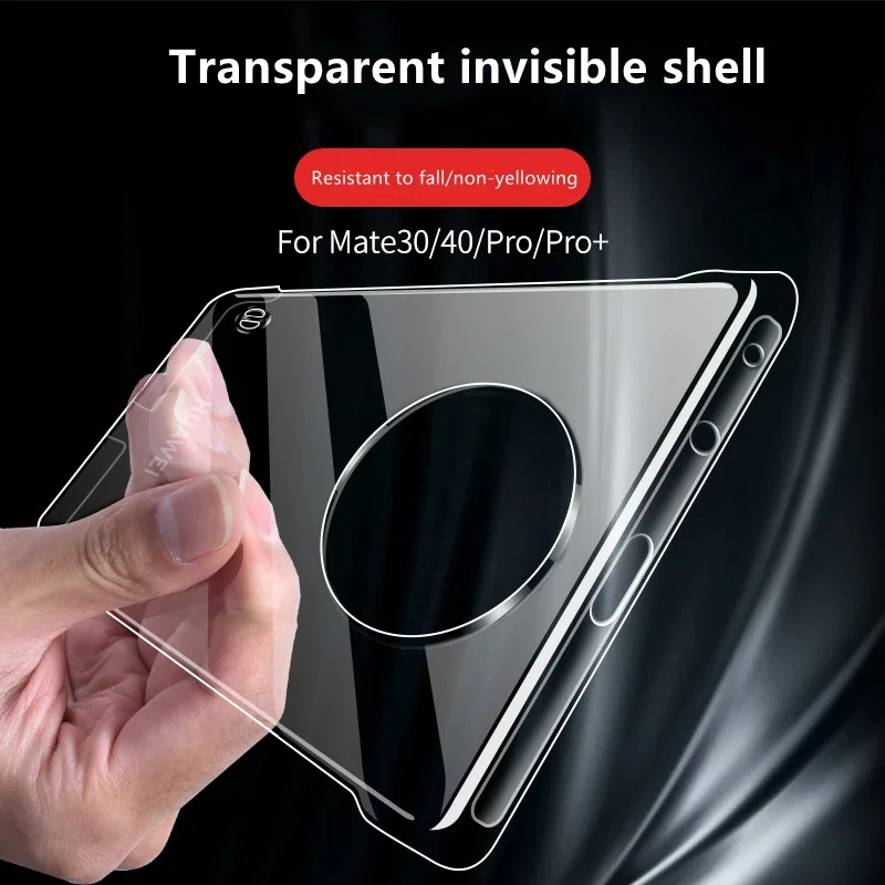 Totalmente transparente ultra fino borderless transparente caso protetor para huawei companheiro 20 30 40 pro telefone anti queda lnvisible capa