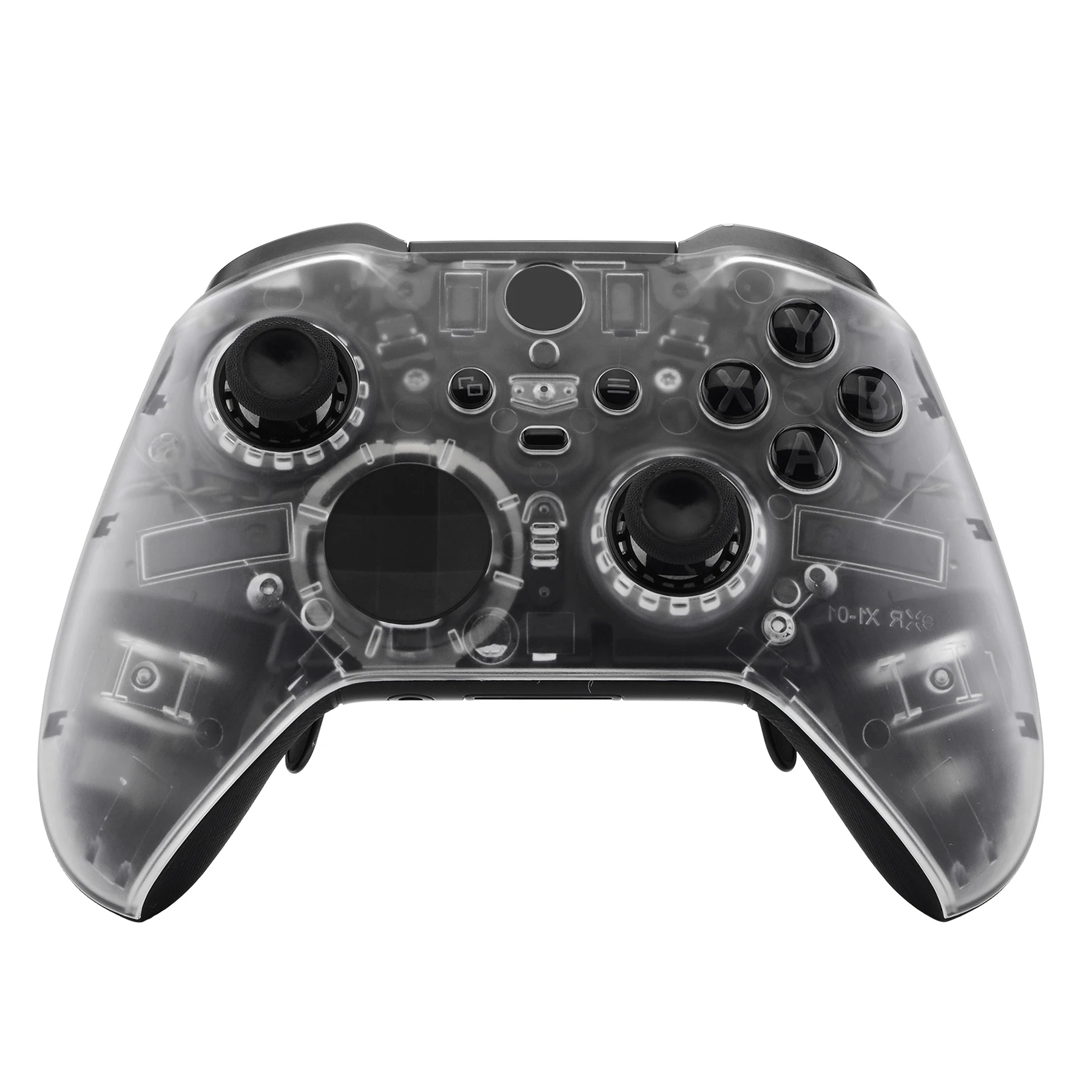 eXtremeRate Replacement Front Housing Shell Case for Xbox One Elite Series 2 Controller Model 1797 - Clear & Single Series