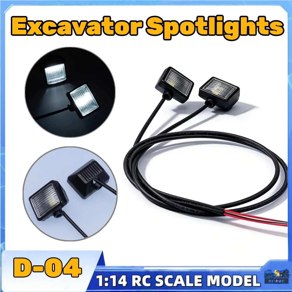 D-04 Excavator Arm Spotlights For Big Mac Model 1/14 Tamiya Model Lights Retrofitting Trailer Construction Machinery Led Lights