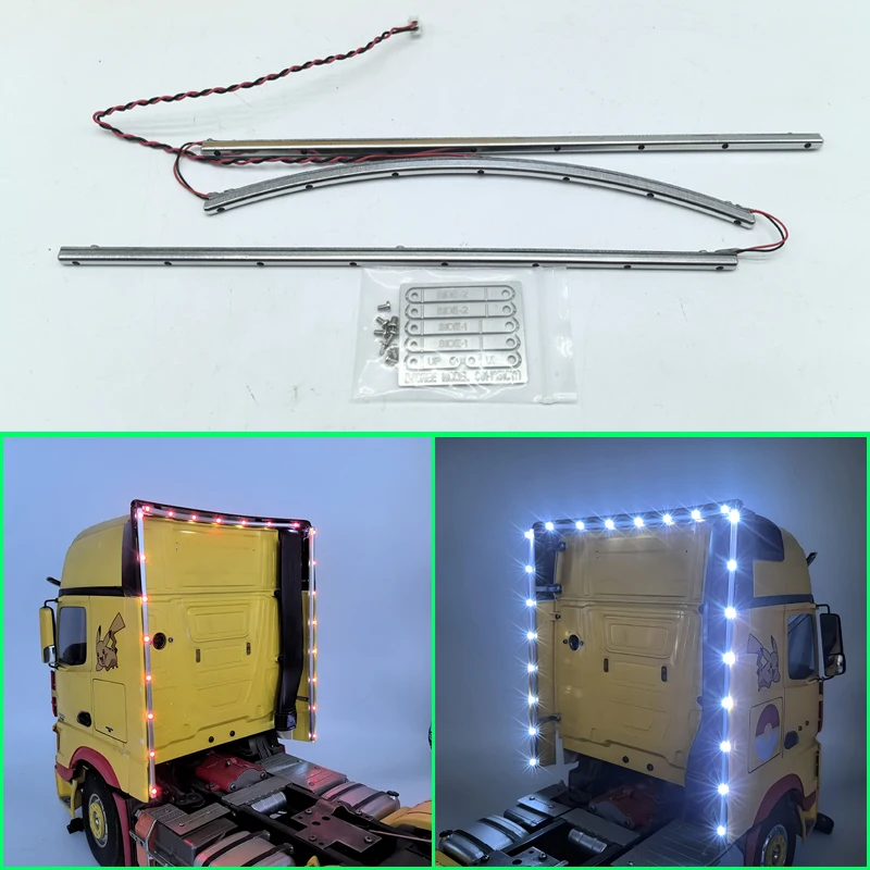 1 Set Light Strip Flanking Lamp Voltage 5V for 1/14 Tamiya RC Truck Car BENZ ACRTOS AROCS 3363 1851 Diy Parts Toys