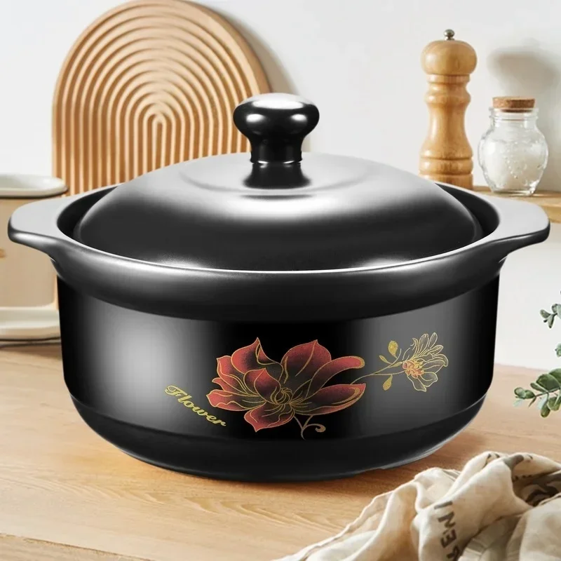 Chinese Cookware Stew Pots Ceramic Casserole Non Stick Soup Pot Food Stewpan Cooking Kitchen Kitchenware