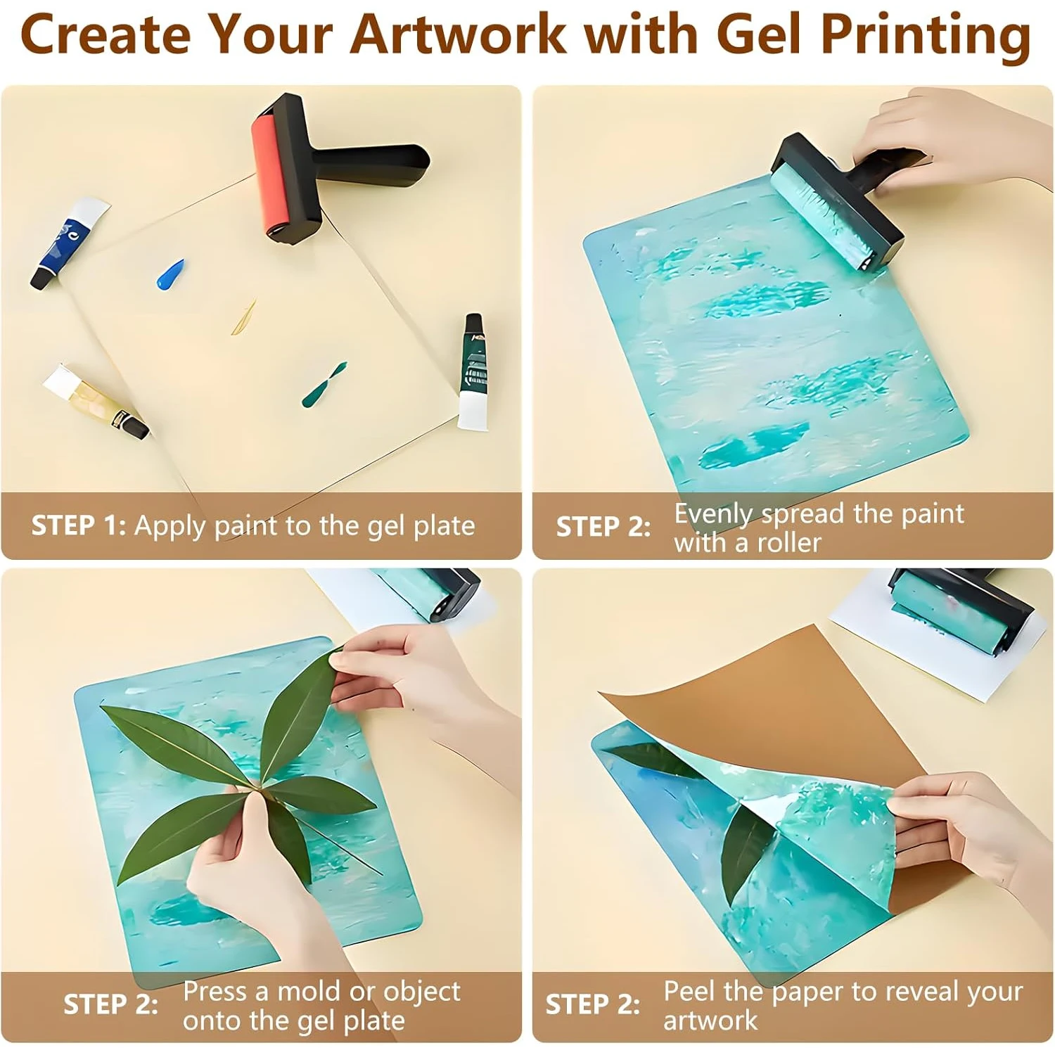 لوحة جل لصنع الطلاء مقاس A4 & A5 مع استنسل للاستخدام المزدوج طباعة فنية أحادية الطباعة الحرفية سجل القصاصات طباعة جل الوسائط