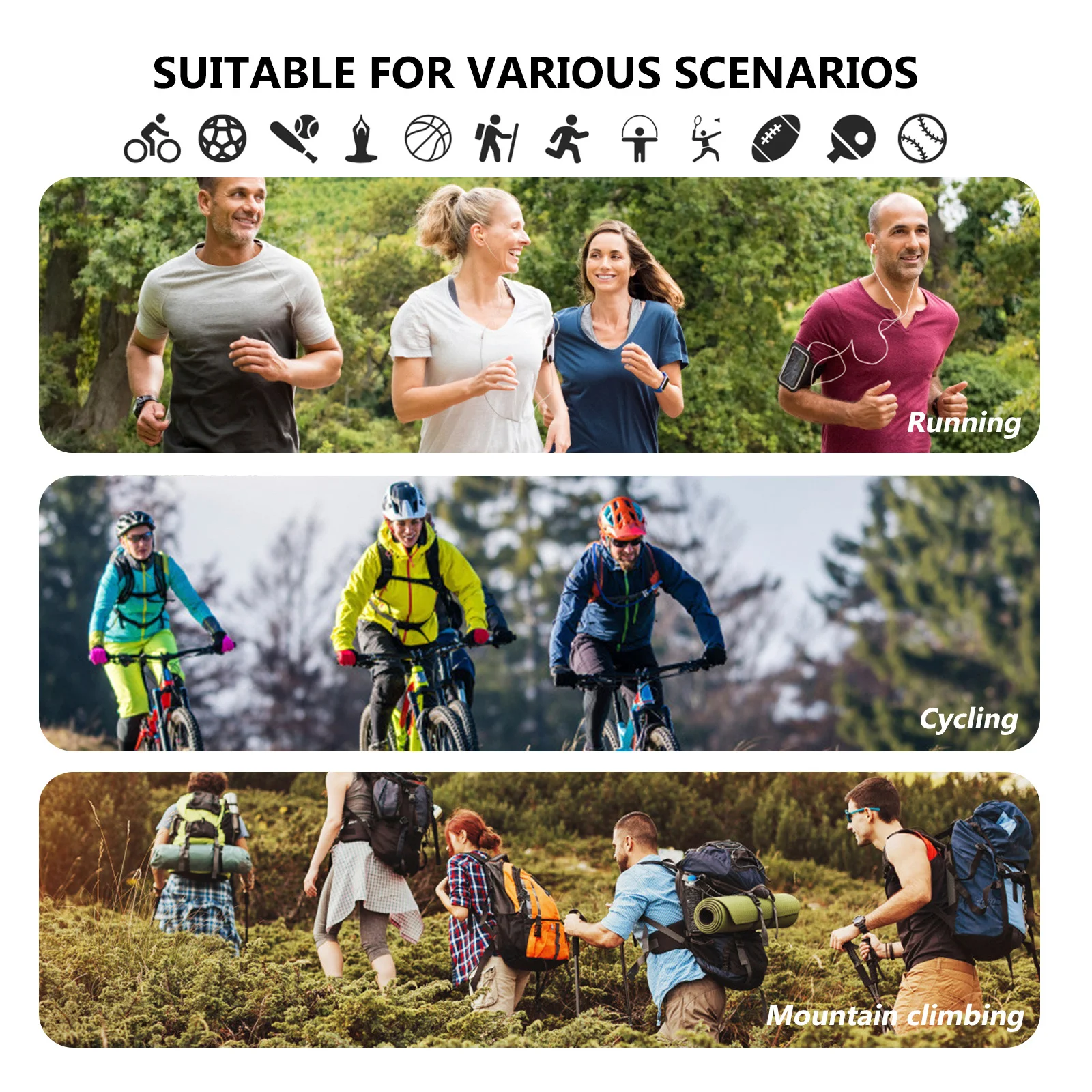 

Water Resistant Colorful Glow Digital Watch 50 Meter Multifunctional Sports Wristwatch for Daily Use Unisex