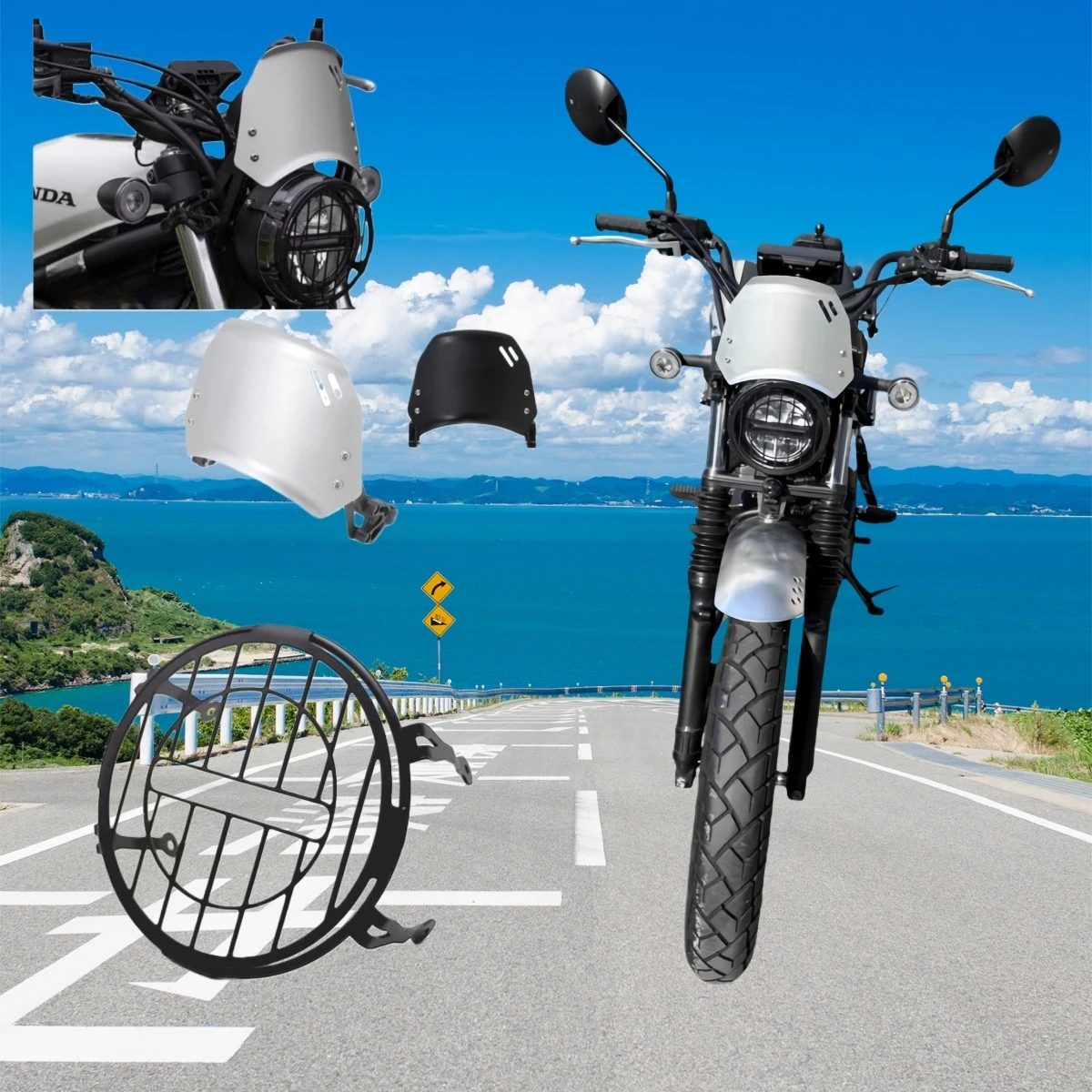 Motorcycle fairing, guide cover headlight protection coverfront windshield for Honda CL300 CL500 CM300 CM500 CM CL 300 500
