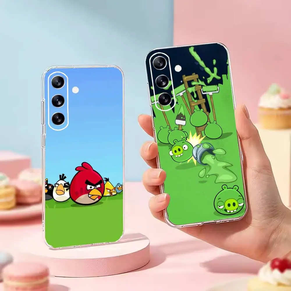 Game A-Angry Birds  Phone Case For Samsung Galaxy  A56 A55 A54 A36 A35 A34 5G Transparent Cover